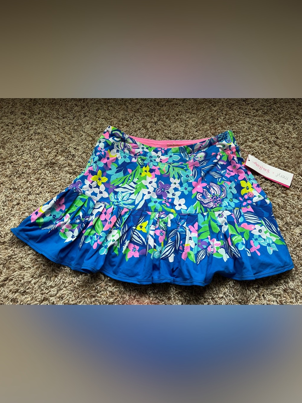 Lilly Pulitzer Taye Ruffle Skort - Borealis Blue Social Sunset